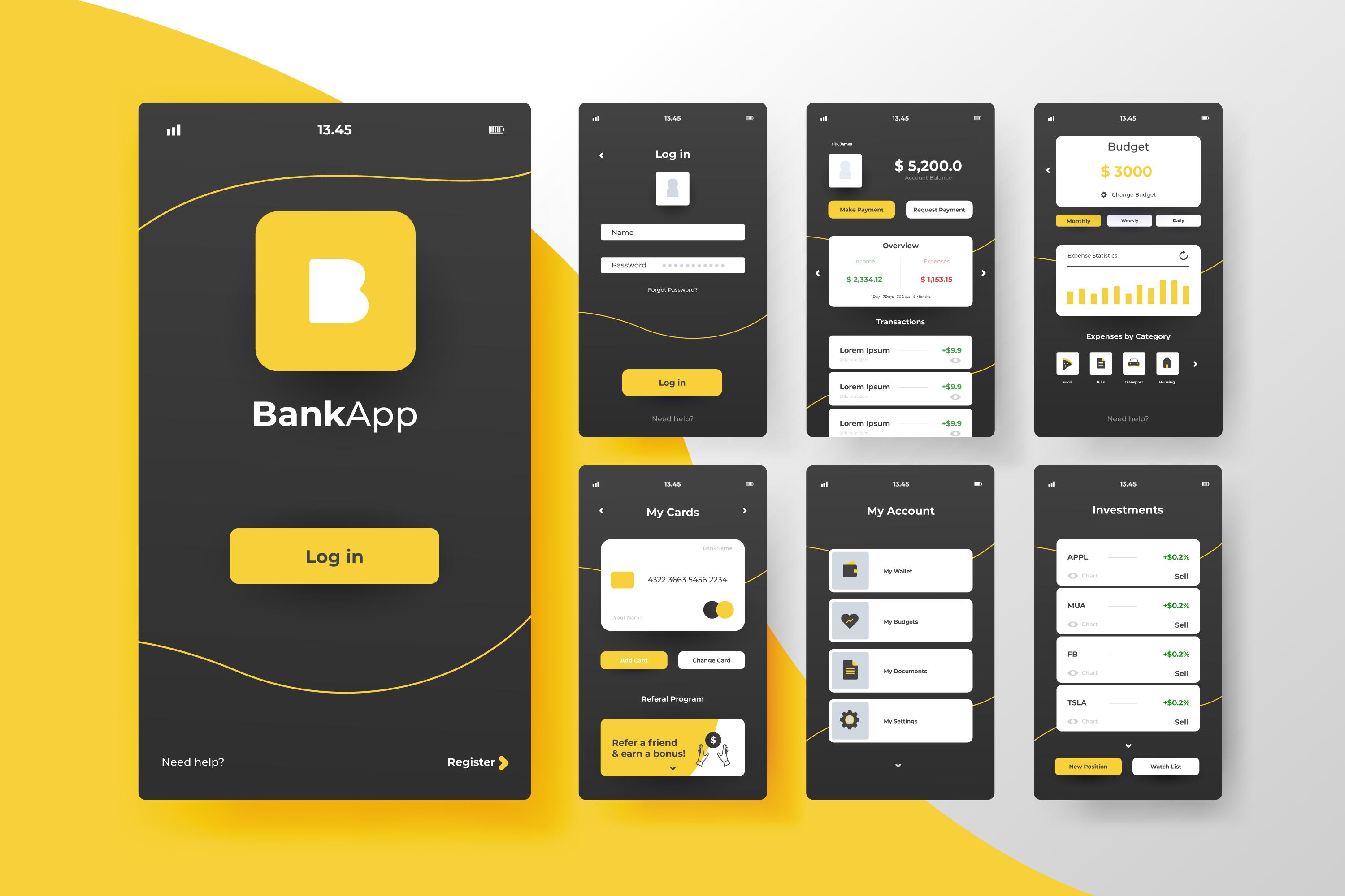 Portfolio screenshot of a Fintech Banking App developed in Kotlin